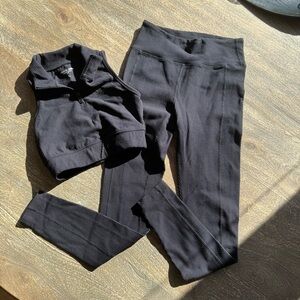 Year of Ours Gabriella bra + leggings waffle Ribbed set